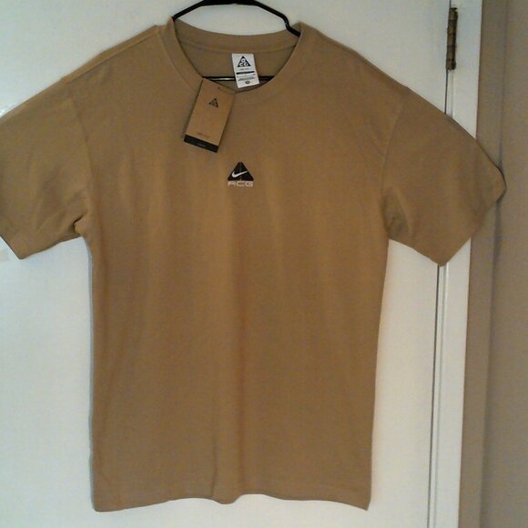 NEW NIKE Dri-FIT ACG "Lungs LS Tee" MEN'S KHAKI BLACK T-SHIRT SMALL DQ1815-297 - Picture 1 of 6